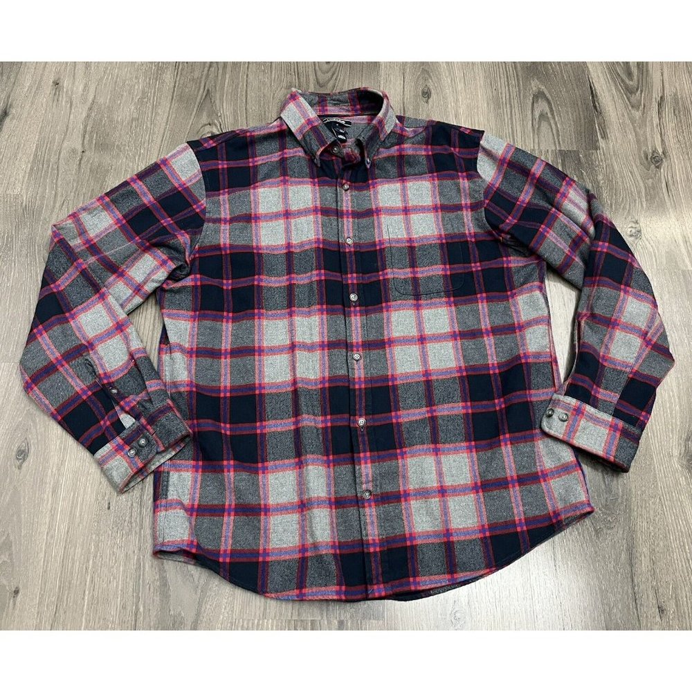 Lands End Plaid Flannel Button Down Long Sleeve Shirt Men’s Large 16.5